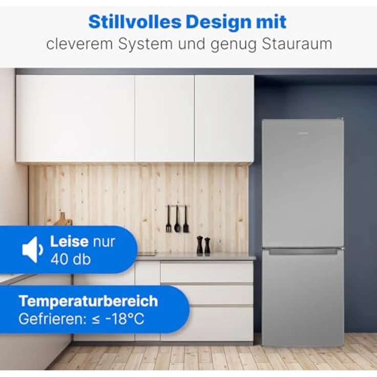 Bomann KG 7331 Kühl-Gefrierkombination, freistehend, Edelstahloptik, Abtauteilautomatik, Breite 50 cm – Bild 7