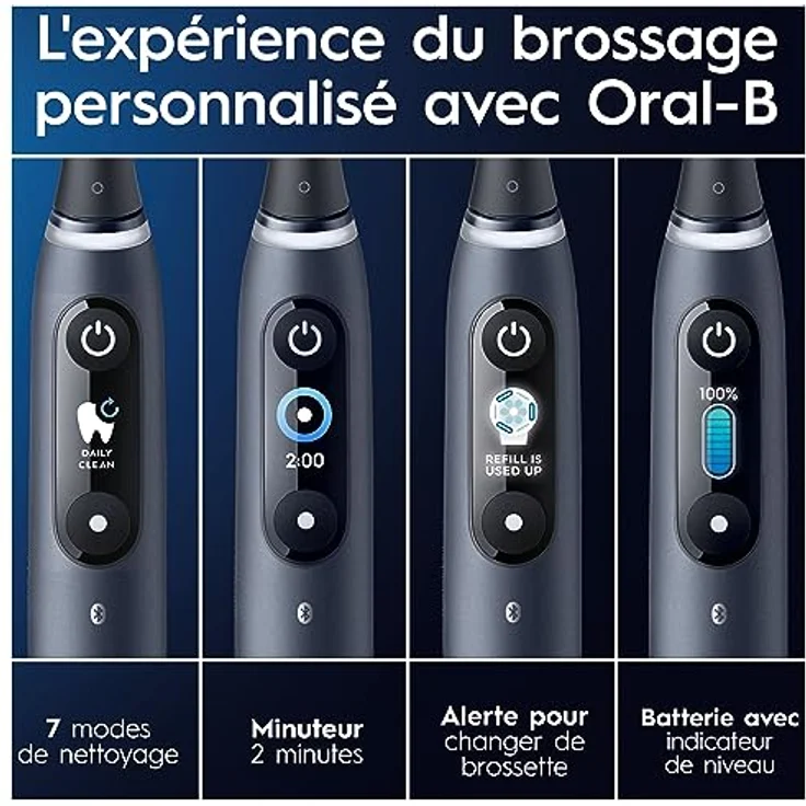 Oral-B iO 9N Elektrische Zahnbürste, Bluetooth, 2 Bürsten, 1 Reiseetui, Ladegerät – Bild 5