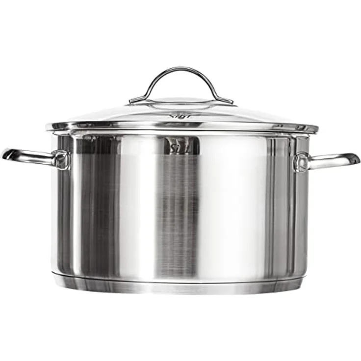 Silit Achat Kochtopf groß 24cm, Glasdeckel, Fleischtopf Induktion 5,6l, Edelstahl teilmattiert, unbeschichtet, backofengeeignet – Bild 2