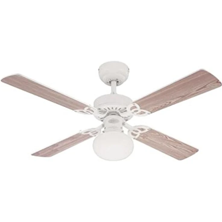 Westinghouse Vegas 7218540 Deckenventilator mit Beleuchtung, A++ to E, Metall, 60 W, E27, weiß, 105 x 105 x 44.2 cm – Bild 2