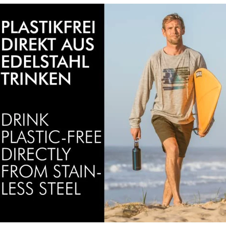 ThermoCafé by THERMOS Thermosflasche Traveler Bottle blau 500ml, Edelstahl Trinkflasche 100% dicht auch bei Kohlensäure, Isolierflasche 12 Stunden heiß, 24 Stunden kalt, BPA-Frei, 4070.259.050 – Bild 5