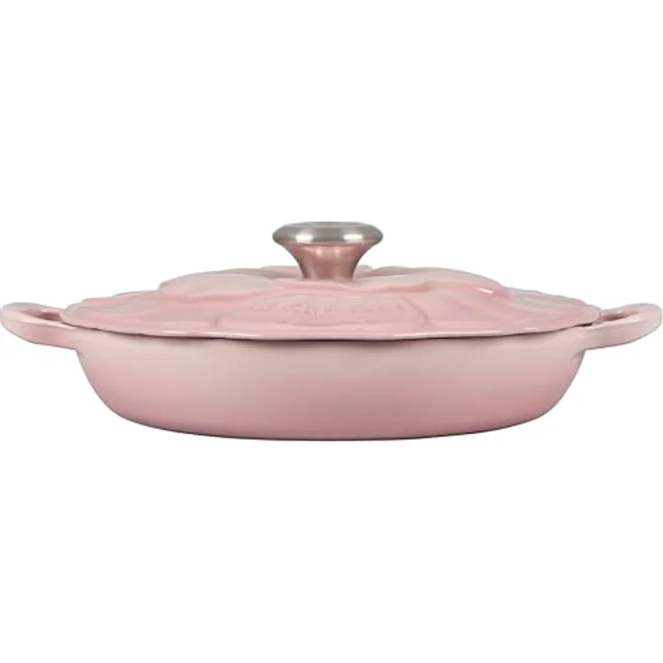 Le Creuset Signature Emaillierter Gusseisen-Blüten-Schmortopf, 2,25 l, Muschelrosa, hervorragende Wärmeverteilung und -speicherung, ofenfest bis 260 °C – Bild 4