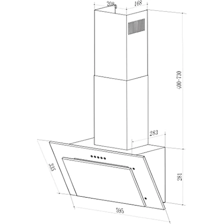 Kütech Siva 1360Y Wandhaube, Wandmontage, Energieeffizienzklasse: B, Leistungsstufen: 3, Breite 60cm, schwarz – Bild 9