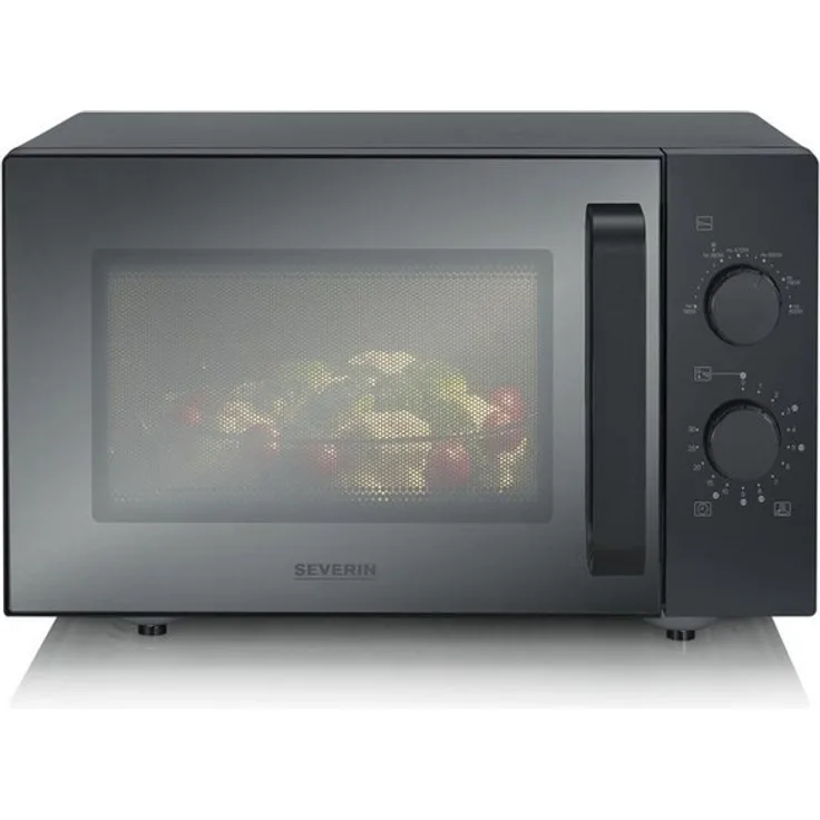 Severin MW 7789, Solo-Mikrowelle mit 25 Litern Garraum, 800 Watt und 6 automatischen Programmen, schwarz