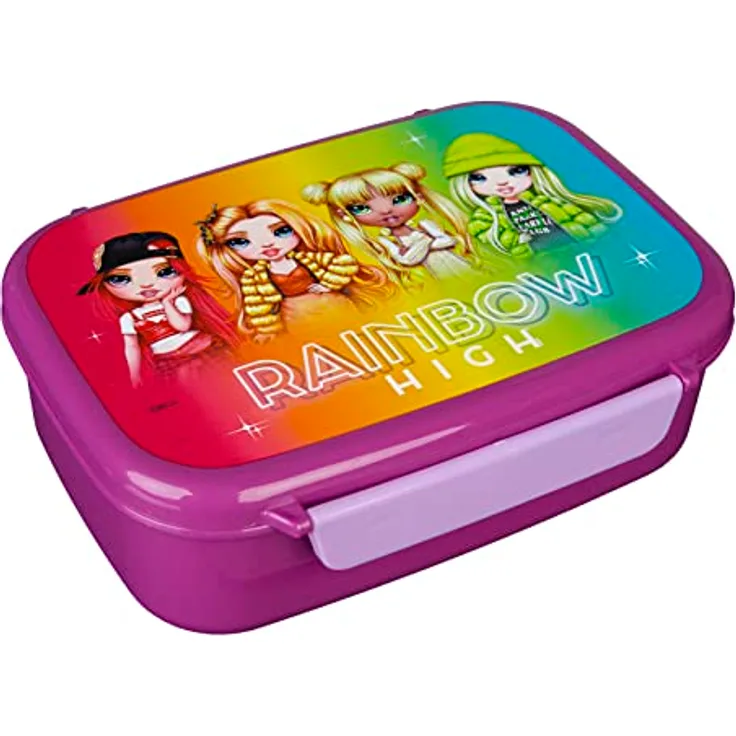 Scooli Brotdose für Kinder mit herausnehmbaren Einsatz - Rainbow High - Kindergarten Brotdose - Sandwichbox Schule - Brotzeitdose aus Kunststoff BPA frei - Sandwichbox - Lunchbox - Vesperbox