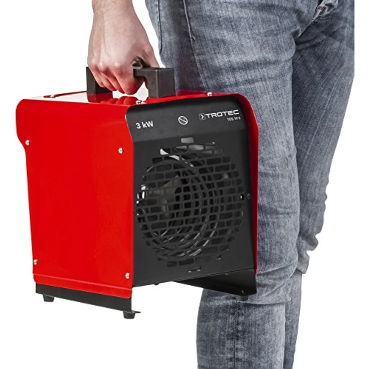 TROTEC Heizlüfter TDS 19 E – Bauheizer mit 1,5 kW / 3 kW Heizleistung, 320 m³/h Luftmenge, für Werkstatt, Industrie, Halle, Garage - rot – Bild 5