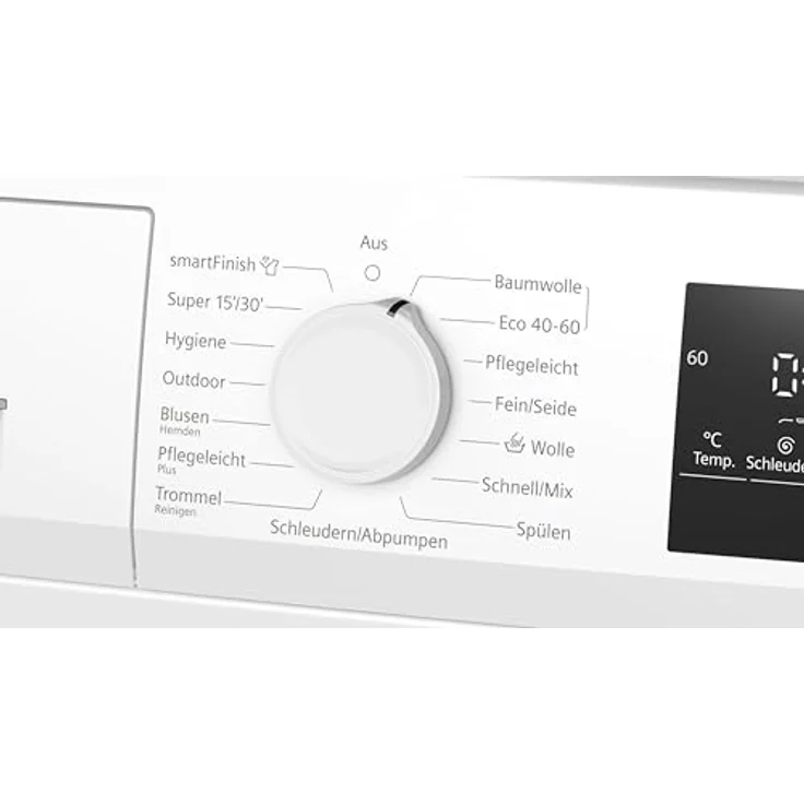 Siemens WM14N226, Freistehende Waschmaschine mit 8 kg Kapazität, Geräuschklasse A, weiß – Bild 9