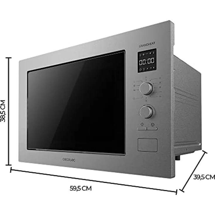 Cecotec GrandHeat 2550 Mikrowelle mit Grill, 1320 W, 25 L Garraum, Einbaugerät, 8 Funktionen, Timer, Edelstahlbeschichtung, inkl. Drehteller, silber – Bild 8