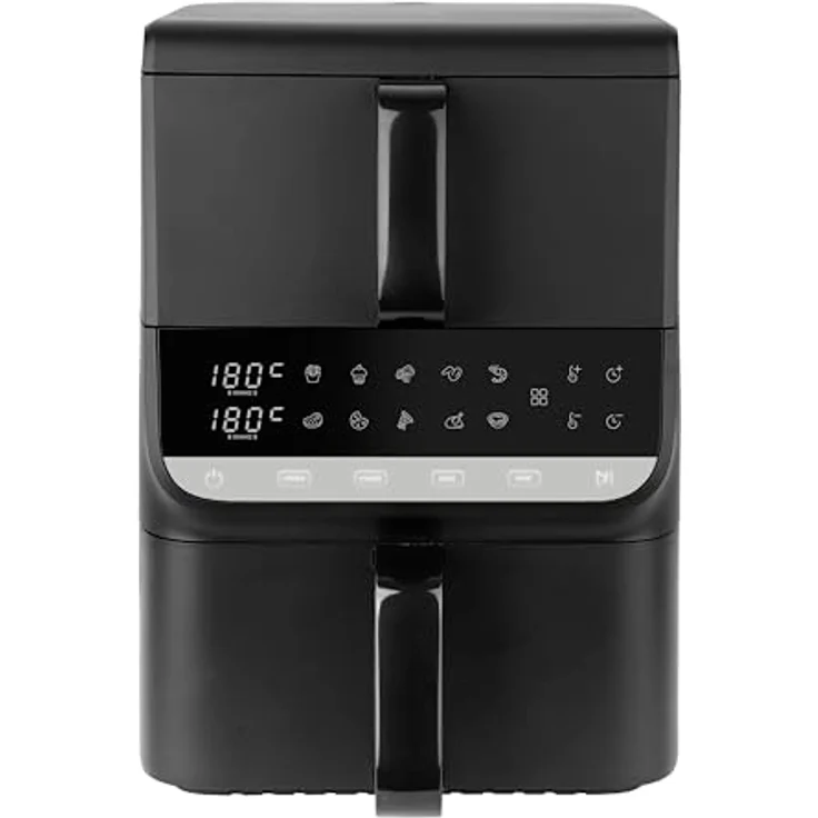 EMERIO Dual Zone Heißluftfritteuse XXL AF-133542, 10L Smart Fryer mit 2 Kammern (3,5L oben & 6,5L unten), Digitales Touch-Display, SYNC-Funktion, 10 Programme, Frittieren ohne Öl – Bild 3