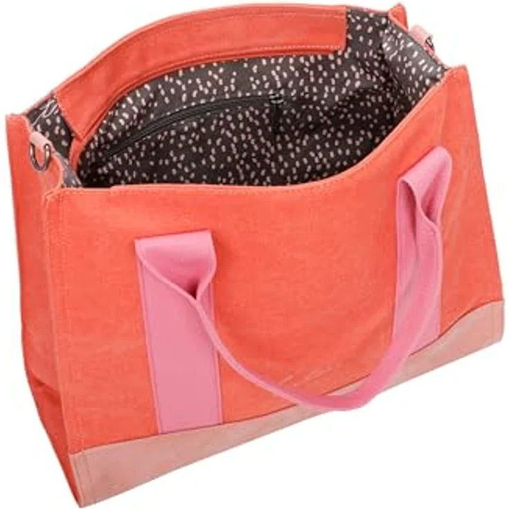 Fritzi aus Preußen Handtasche, große Canvas Tasche 40 cm, pink, rosa, mit abnehmbarem Schulterriemen für Crossbody-Tragen – Bild 6