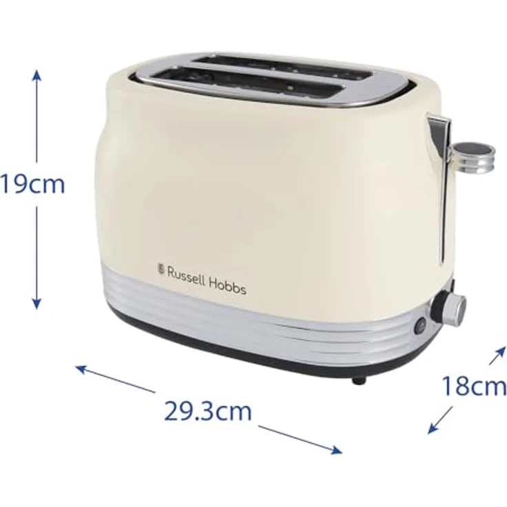 RUSSELL HOBBS Toaster Hanley Jasmine 28650-56, 2-Schlitz Toaster in Creme mit 900 W, Hebefunktion und 6 Bräunungsstufen – Bild 9