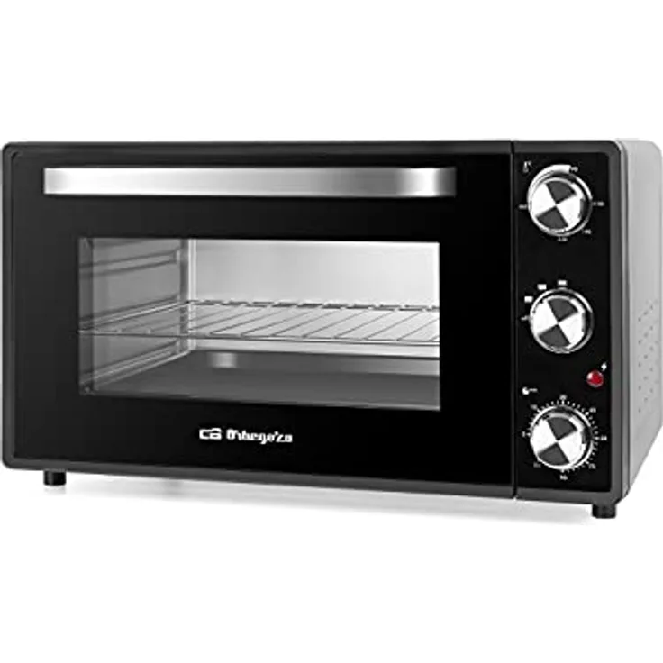 Orbegozo HO 385 Elektrischer Tisch-Ofen, 38 l, Timer, regelbarer Thermostat, Ober- / Unterhitze, Krümelschale, 2000 W