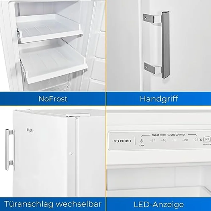 Exquisit Gefrierschrank GS5231-NF-H-040D weiss | Gefrierschrank NoFrost 161 L Volumen | Tiefkühlschrank 3 Schubladen | Gefrierschrank Gross Schnellgefrieren – Bild 3