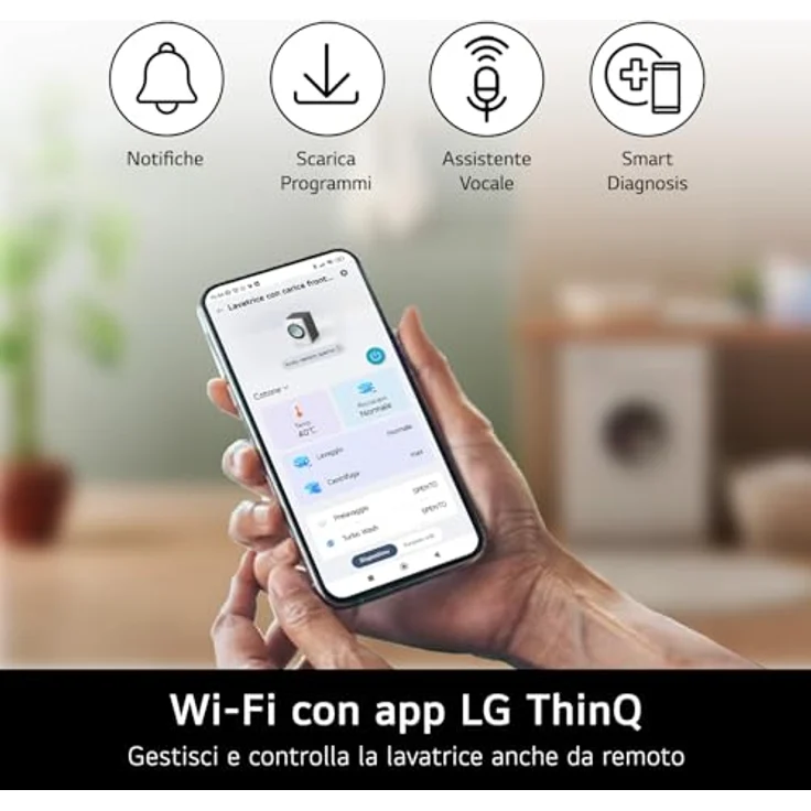LG W4NX1095NWB, Waschtrockner Freistehend Frontlader, 9 kg Waschen, 5 kg Trocknen, weiß, Energieeffizienzklasse A/E, 1400 U/min, vielseitige Programme, Aquastop – Bild 5