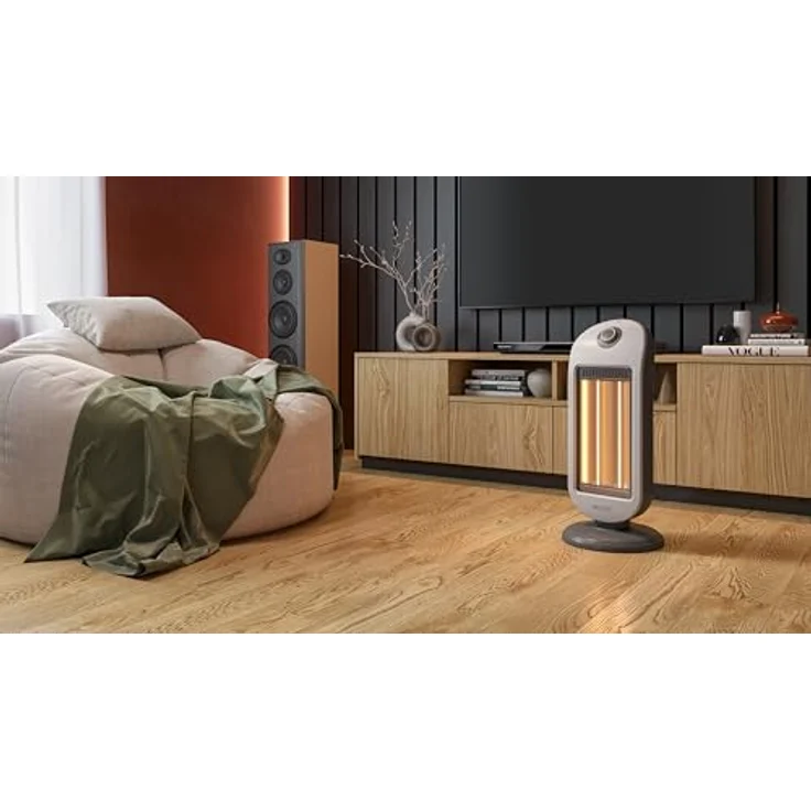 Olimpia Splendid Carbon Twist, Infrarot-Heizlüfter mit 1200 W, Karbonfaser-Technologie, Grau, Drehregler mit Oszillation – Bild 6