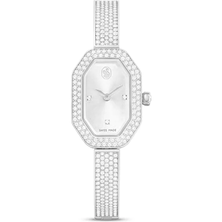 Swarovski Dextera Bangle Uhr, Schweizer Produktion, Metallarmband, Silberfarben, Edelstahl