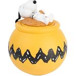 Grupo Erik Keksdose Keramik Snoopy, Vorratsbehälter mit Deckel, groß 20,5 x 24,6 cm, sonnengelb, luftdicht für frische Kekse, offizieller Peanuts Merchandise