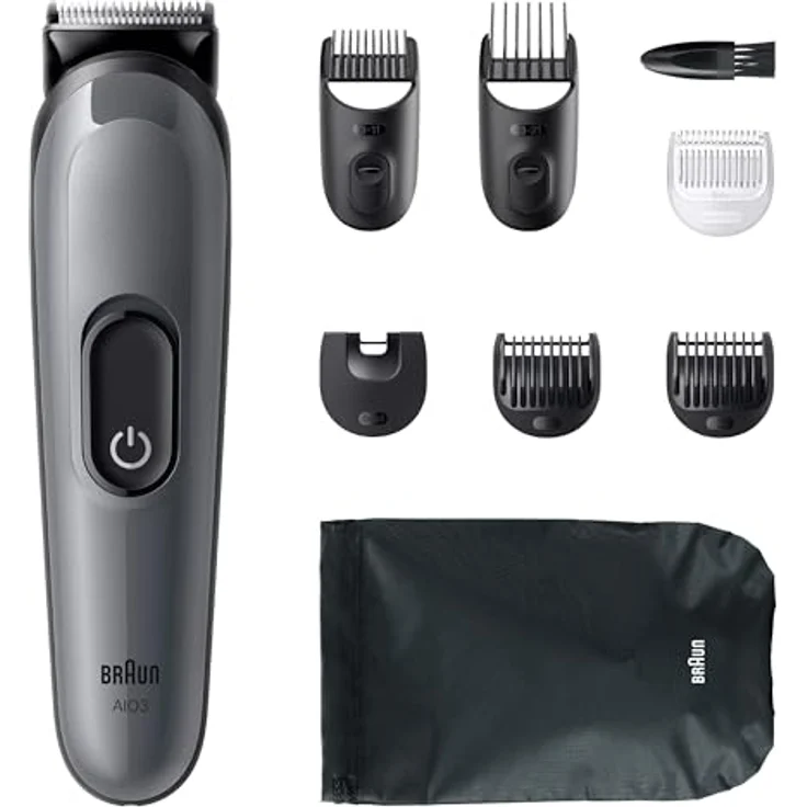 Braun AIO3540 Series 3 Haarschneider, Akku- und netzbetrieben, Schwarz, 5 Aufsteckkämme, 50 min Betriebszeit – Bild 6