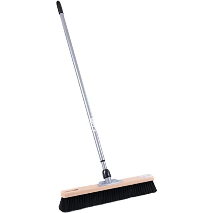 BawiTec Profi Kehrbesen Set Kehrset XL Besen 60cm Saalbesen #0715 inkl. Metall-Teleskopstiel verstellbar,Handfeger 28cm,Metall-Kehrschaufel mit Holzgriff,stabil robust,feine weiche Kunsthaar-Borsten – Bild 2