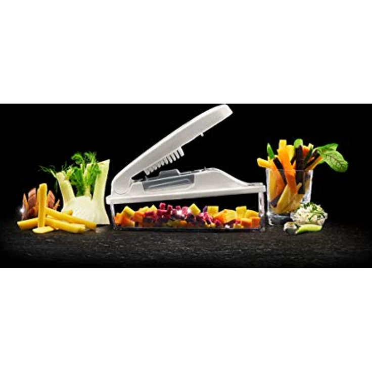 Lurch Würfel-und Stifteschneider für Obst und Gemüse, Kunststoff, Iron Grey-Weiß, 8 x 26 x 12 cm – Bild 5