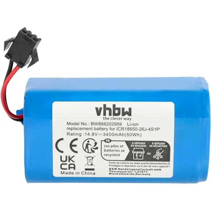 vhbw Akku Ersatz für Eufy 4INR/19/66, PA04 für Home Cleaner Heimroboter (3400mAh, 14,8V, Li-Ion) - Leistungsfähiger Austausch-Akku - 14,8 Volt, Lithium-Ion – Bild 3