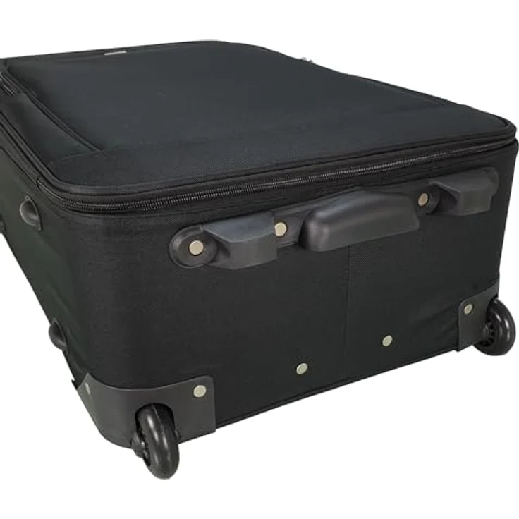 SIGN Stoffkoffer Trolley Reisekoffer Inline Rollen (Schwarz, 4er Set) - Leichtes Weichgepäck mit einzigartigem Design – Bild 5