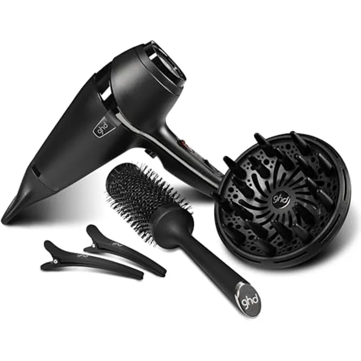 ghd air hair drying kit, professioneller Haartrockner mit 2.100 Watt AC Motor, Diffusor, Bürste, Clips und Aufbewahrungstasche