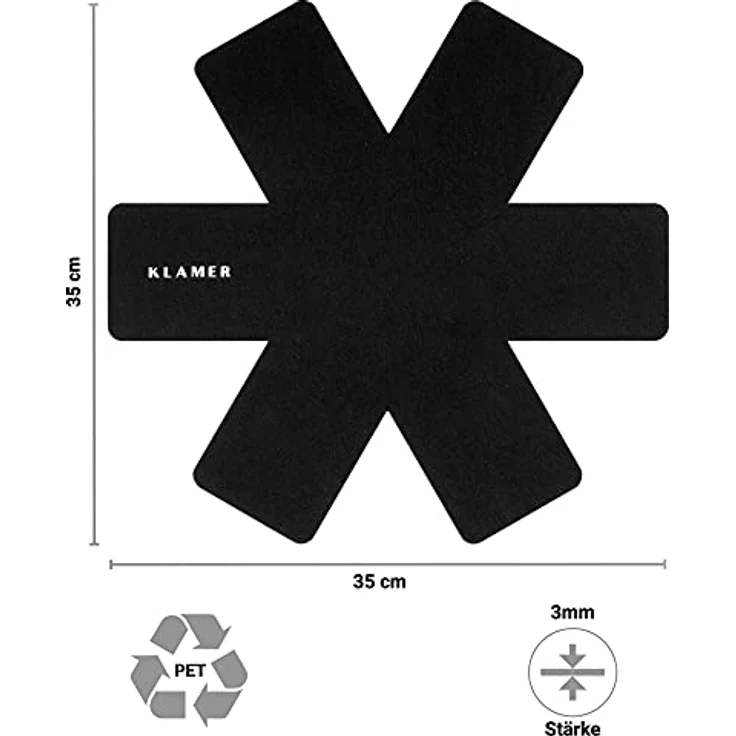 KLAMER Pfannenschoner Filz 6er Set, Stapelschutz mit Anti-Rutsch-Unterlage, Topfuntersetzer aus recycelten PET-Flaschen, zum Schutz von Pfannen, Töpfen und Schüsseln – Bild 2