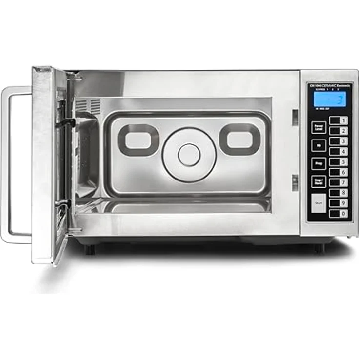 Caso CM1000 Ceramic Electronic, Gewerbemikrowelle für Gastronomie, 1000 Watt, 25 Liter, 6 Leistungsstufen, Timer bis 60 Min, Edelstahl – Bild 2