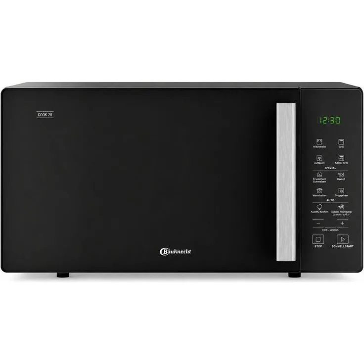 Bauknecht M254SM Grillmikrowelle, 25 Liter, 900W mit Dampfgarfunktion und Quarz-Grill, freistehend, Schwarz