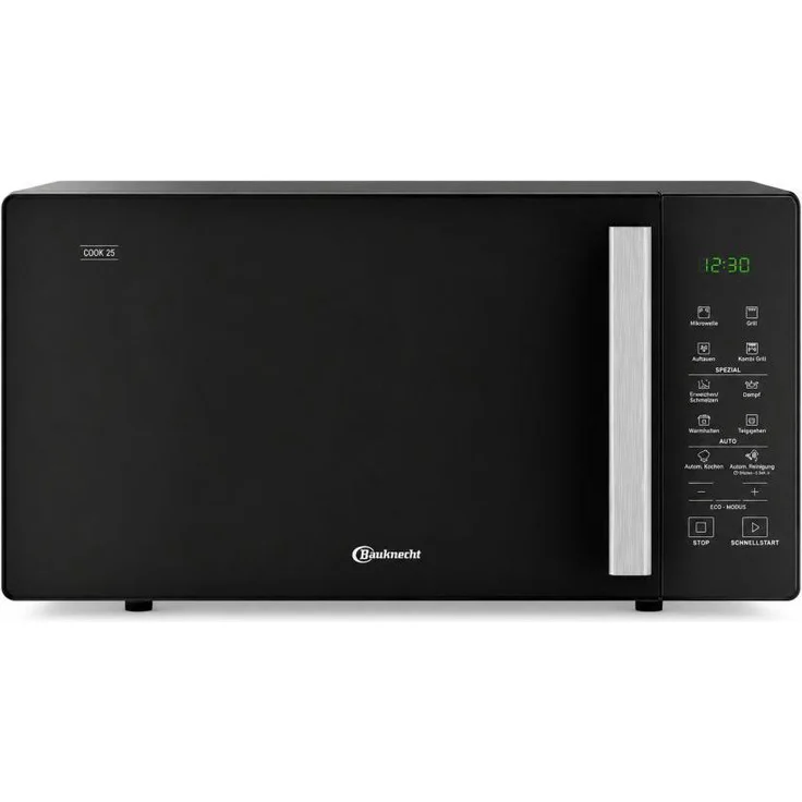 Bauknecht M254SM Grillmikrowelle, 25 Liter, 900W mit Dampfgarfunktion und Quarz-Grill, freistehend, Schwarz