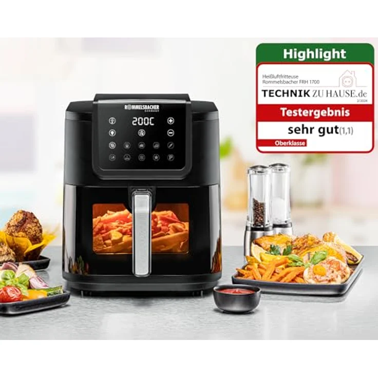 Rommelsbacher Fritteuse FRH 1700, Fritteuse mit Product Compliance, silber – Bild 2