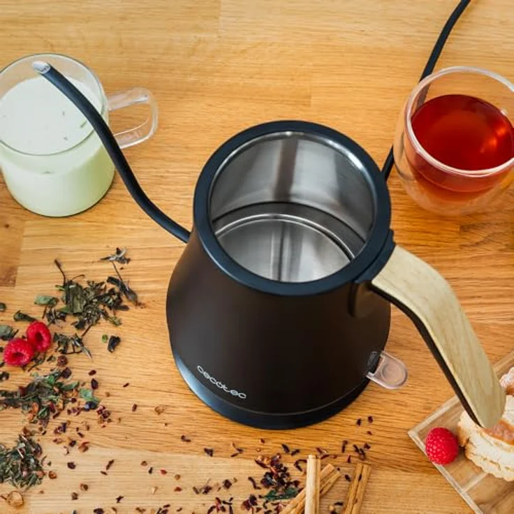 Cecotec Thermosense 500 Wasserkocher, 1 L Kapazität, 1200 W, Schwanenform-Design mit 360º Drehbasis, anti-kalk Filter, frei von BPA – Bild 5