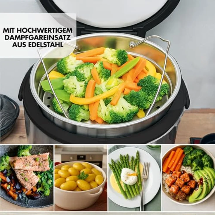 Gastroback 42507_S Premium Edition Reiskocher, 3 Liter mit Dampfgarer-Funktion, Warmhalte- und präziser Temperaturregelung, 410 Watt – Bild 3