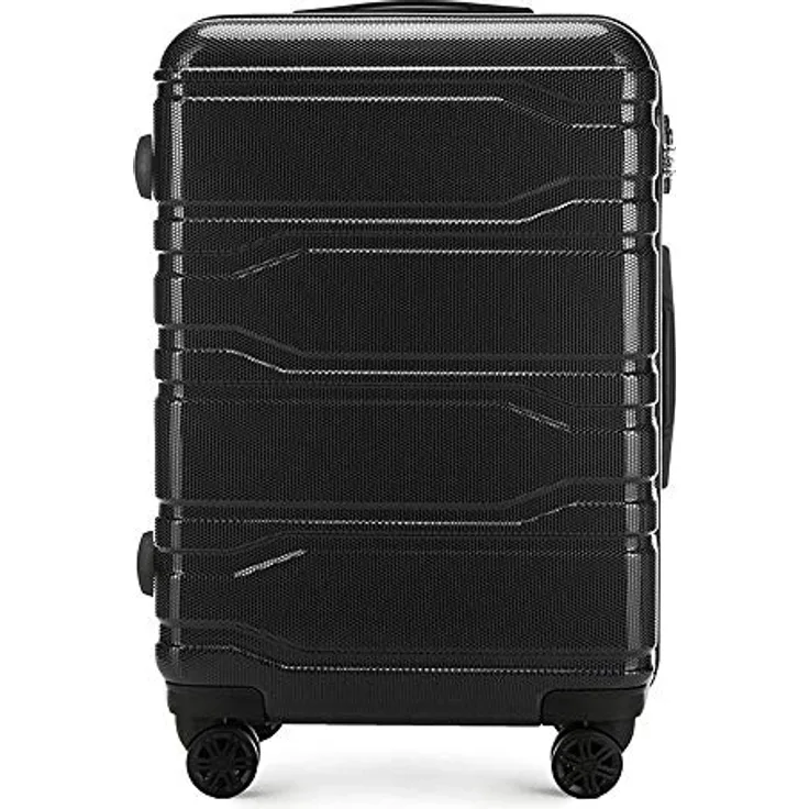 WITTCHEN Koffer – Mittelgroßer | hartschalen, Material: polycarbonat | hochwertiger und Stabiler | Schwarz | 44x24x67 cm