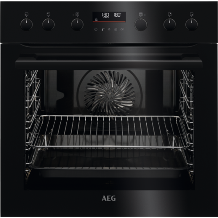 AEG EPB43509BB, Backofen mit Heißlufttechnologie und digitalem Bedienfeld