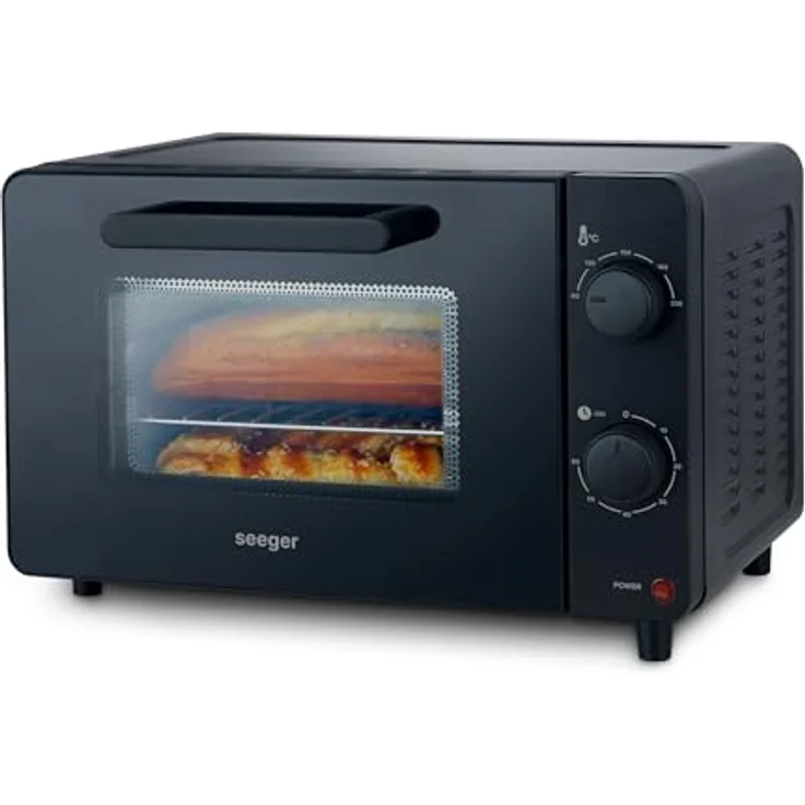 Seeger Mini-Backofen SGR1900BK, 10 Liter mit Timer & Temperaturregelung 90-230°C, PFAS-frei, Schwarz – Bild 1