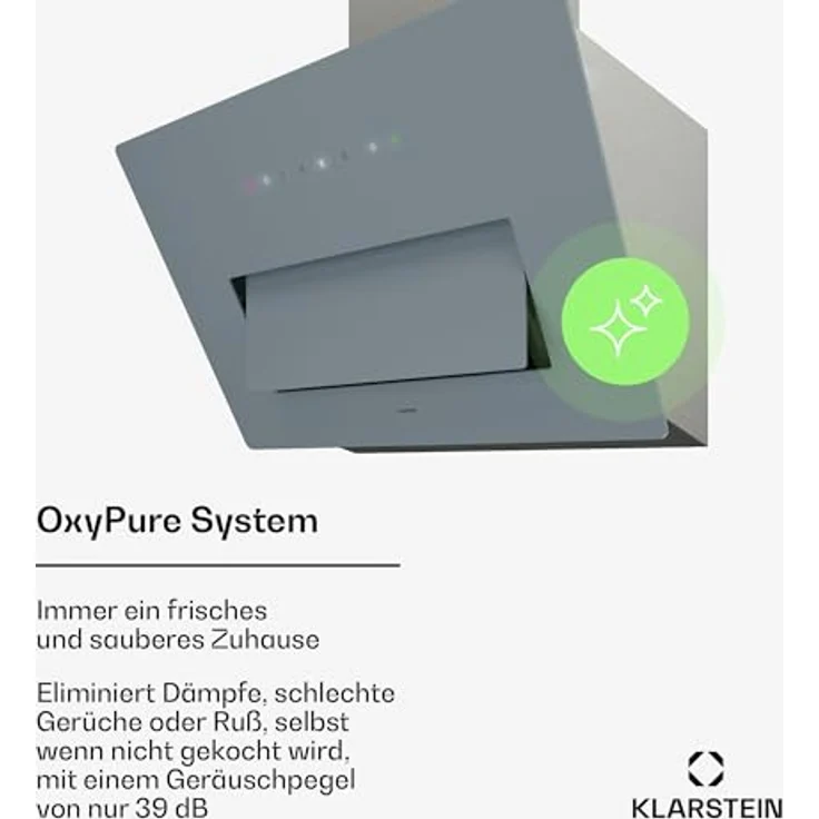 Klarstein SleekAir Dunstabzugshaube 60 cm, Kopffreihaube, 686 m³/h, A++ Energieeffizienz, Touch-Bedienfeld, LED-Beleuchtung 2700-6500 K, Abluft & Umluft, rostfreier Stahl – Bild 3