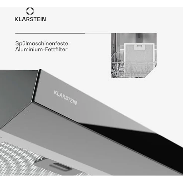 Klarstein Contempo Neo 90, Unterbau-Dunstabzugshaube mit 175 m³/h Abluftleistung, SenseControl Touch-Steuerung, Edelstahl/Acrylglas – Bild 7