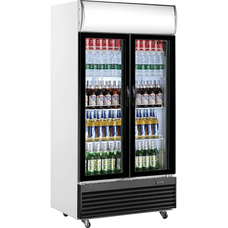 Saro Getränkekühlschrank 2-türig mit Werbetafel, Modell GTK 800, abschließbar