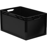 Surplus Systems Eurobox schwarz 60x40x32 cm, 62l Lagerkiste Transportbox Kunststoffbox Lagerbox