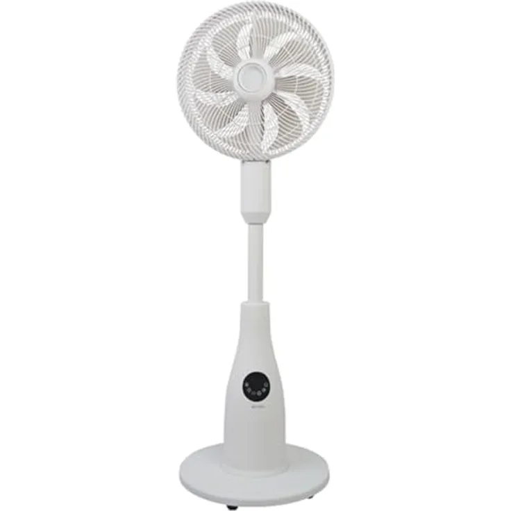 Be Cool BE COOL Premium Sprühnebel Standventilator mit Fernbedienung, 80W, 2L Wassertank, 1500 m³/h, Oszillation & Timer, leiser Betrieb mit Ambientebeleuchtung, Weiß, BCPSN2L01