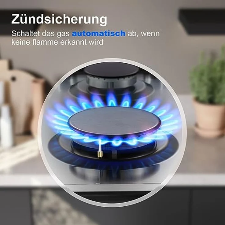 SNDOAS Gaskochfeld 2-flammig, Edelstahl Gasherd mit Automatischer Flammenschutz, NG/LPG-kompatibel, 2400 W/1800 W, Einbau oder freistehend – Bild 4