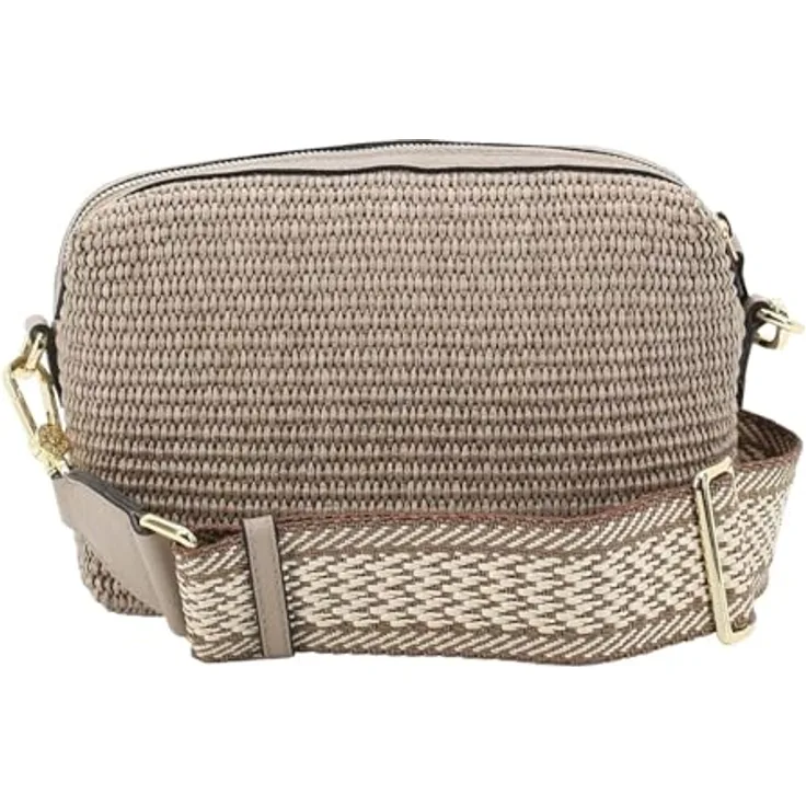 abro Kaia Umhängetasche, 24 cm, braun, 100% Baumwolle, mit praktischem Format (24 cm x 6 cm x 16 cm)