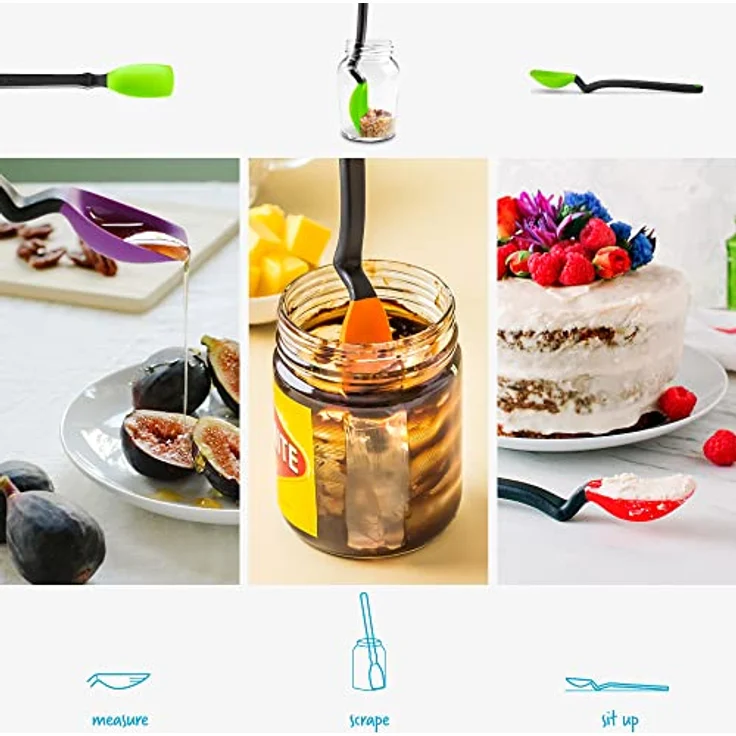 Dreamfarm Mini SUPOON Silikon Kochlöffel, flexibler Teigschaber in Grün, hitzebeständig bis 250°C, spülmaschinenfest, BPA-frei – Bild 4