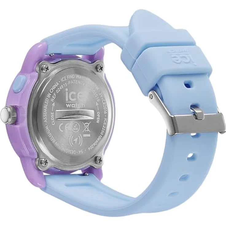 ICE-WATCH Ice Watch 024915, analoge Armbanduhr mit violettem Gehäuse und himmelblauem Silikonarmband, wasserdicht bis 3 bar, 34 mm Durchmesser – Bild 6