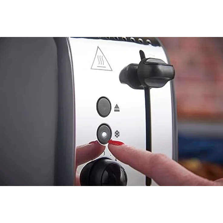 Russell Hobbs Toaster [für 2 Scheiben] Colours Plus Edelstahl Grau (extra breite Toastschlitze, inkl. Brötchenaufsatz, 6 Bräunungsstufen + Auftaufunktion, Lift & Look-Funktion, 1600W) 26552-56 – Bild 3