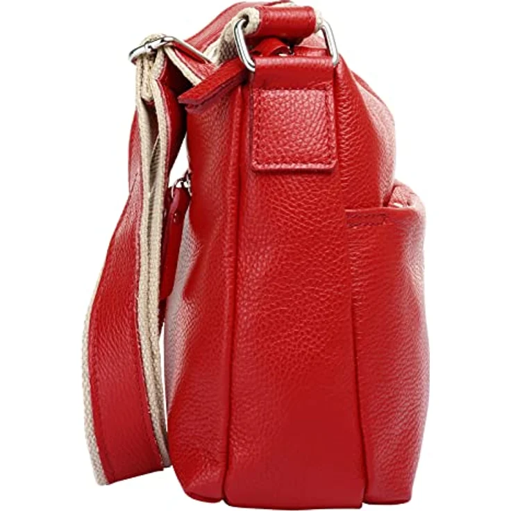 Samantha Look Umhängetasche, echt Leder, Made in Italy, Casual-Optik, 100% Rindleder, 5 Zoll Smartphonefach, braun – Bild 5