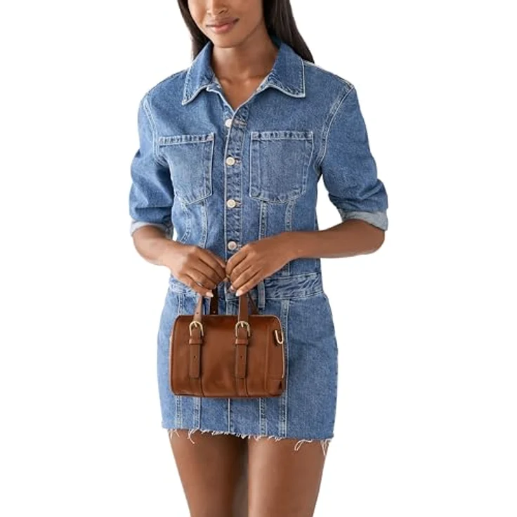 Fossil Umhängetasche Carlie, Leder, stylische Handtasche mit abnehmbarem Umhängeriemen – Bild 3