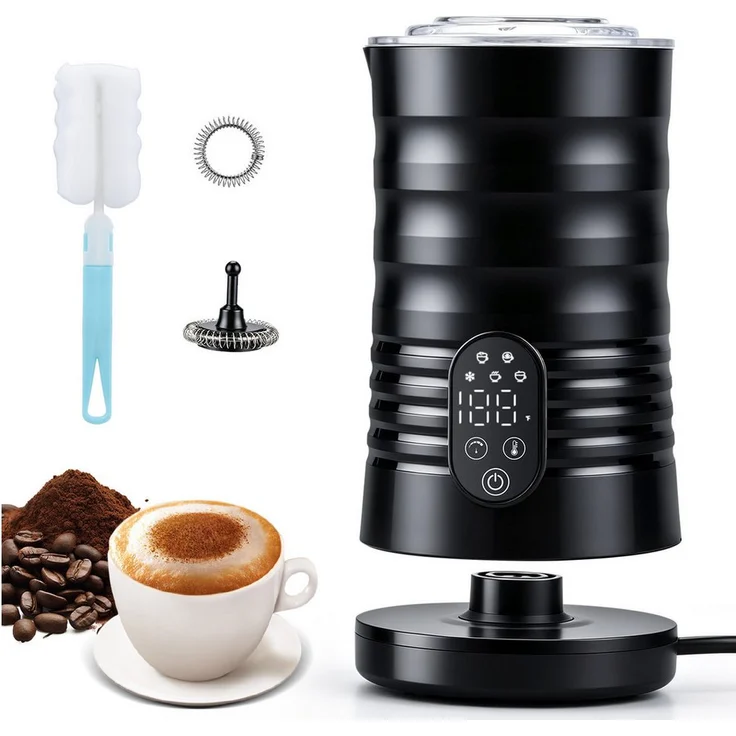 CkeyiN Pro Milchaufschäumer 5-in-1, Edelstahl, 580 ml, 40-70℃, 400 W, leise, Antihaftbeschichtung, für heißen und kalten Milchschaum